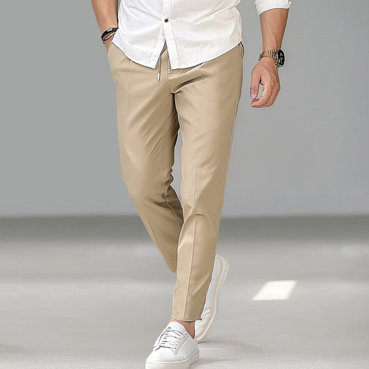 Stretch Drawstring Pants - oukumen