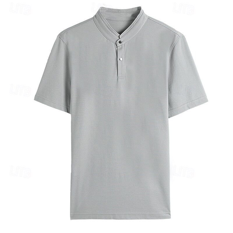 Refined Textured Knit Polo - oukumen