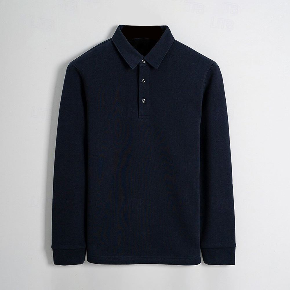 Cotton Long Sleeves Polo Sweatshirt - oukumen