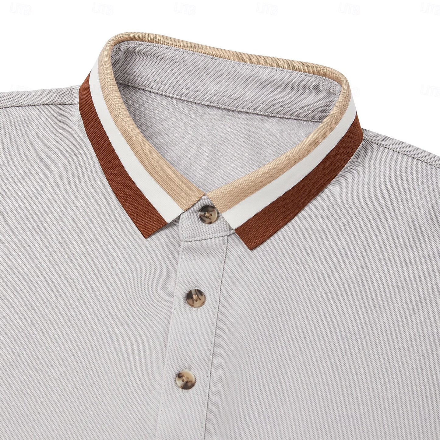 Modern Colorblock Knit Polo Shirt - oukumen