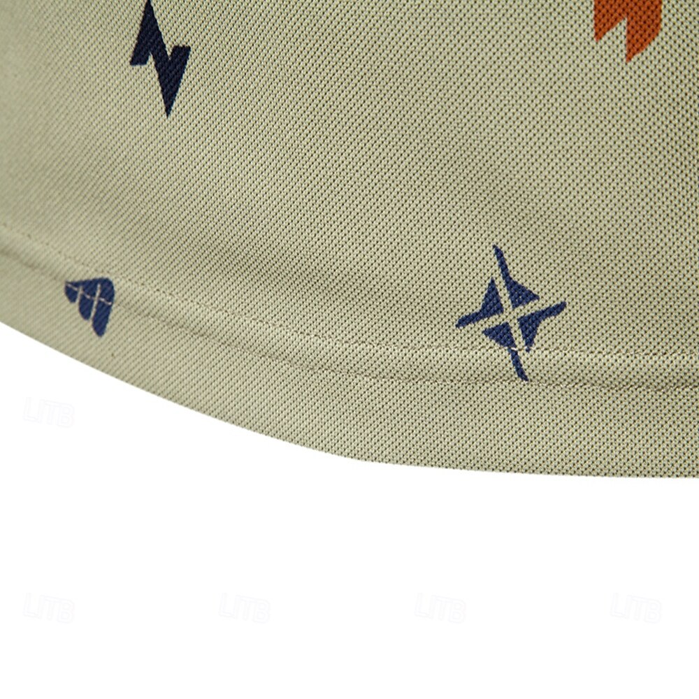 Printed Short-Sleeve Polo - oukumen