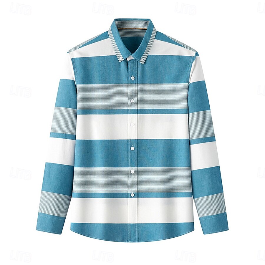 100% Cotton Versatile Color Block Oxford Shirt - oukumen