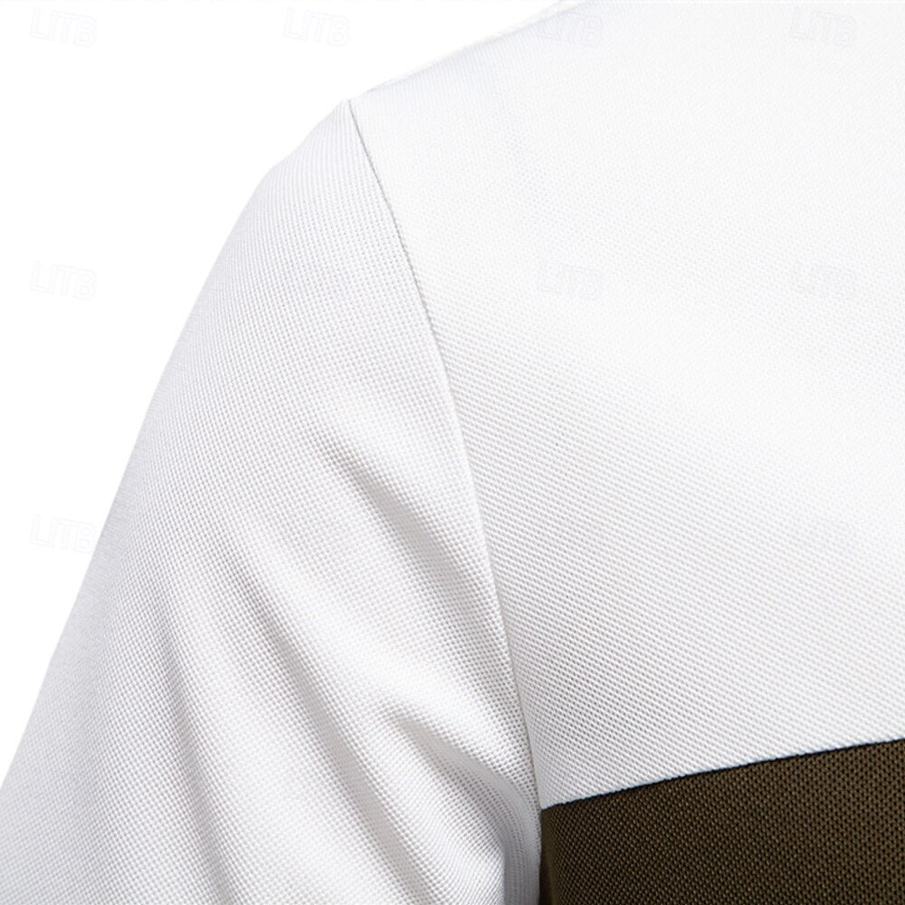 Contrast Panel Knit Polo - oukumen