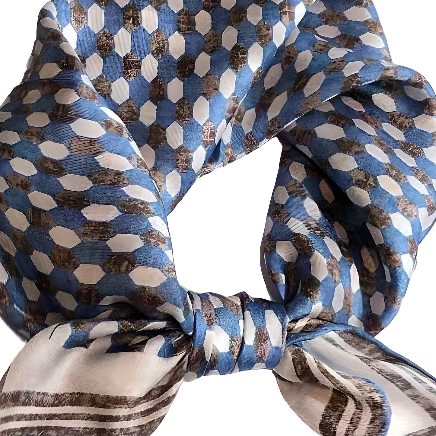 100% Silk Floral Square Scarf - oukumen