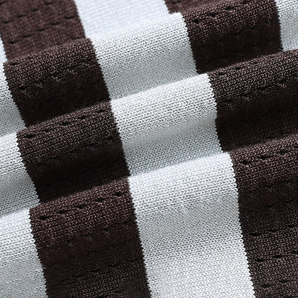 Vertical Striped Polo Shirt