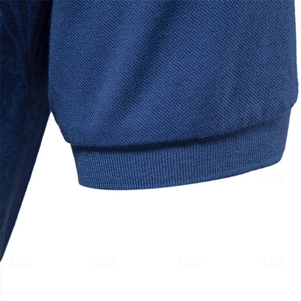 Floral Print Knit Polo Sweater - oukumen