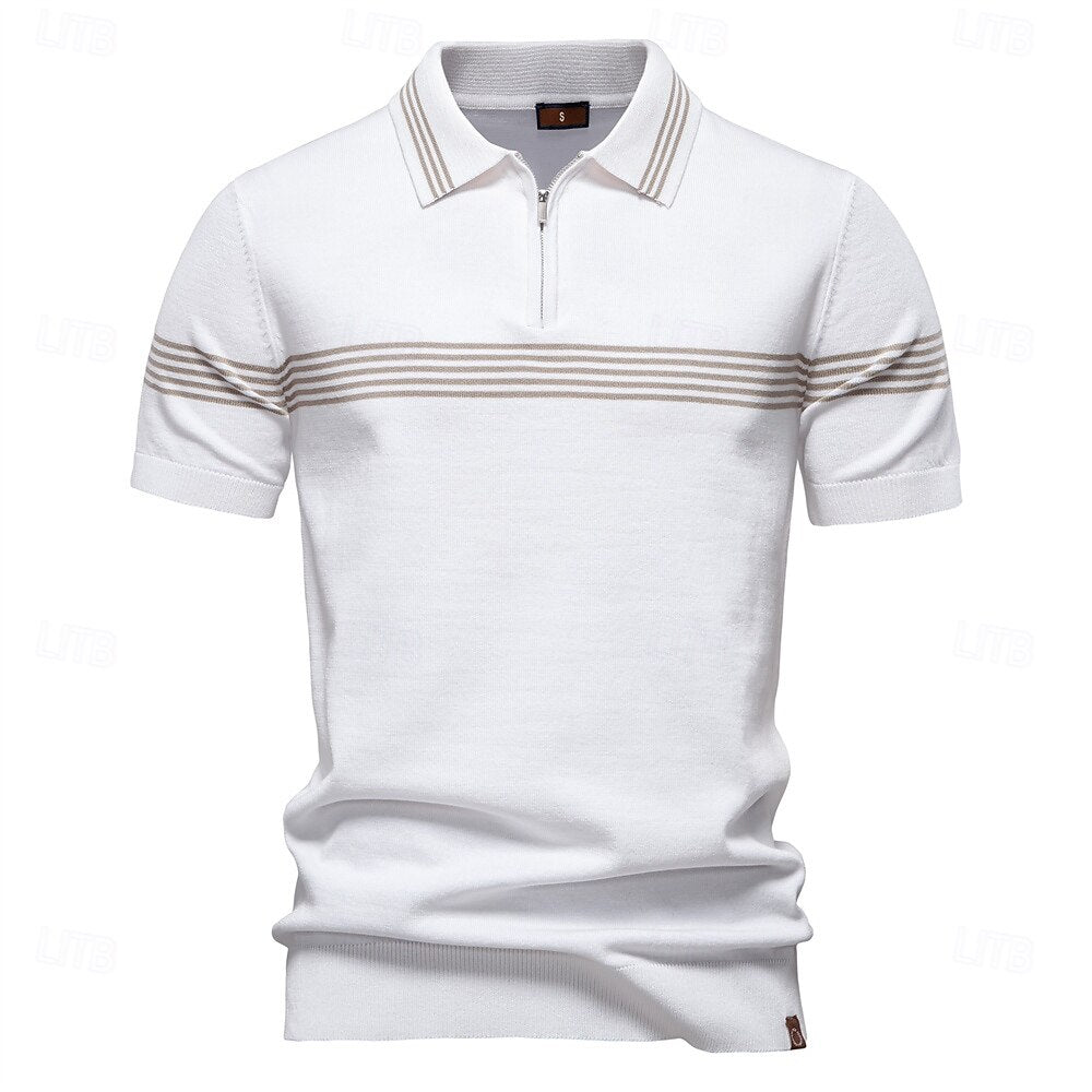 Quarter Zip Short Sleeve Polo - oukumen