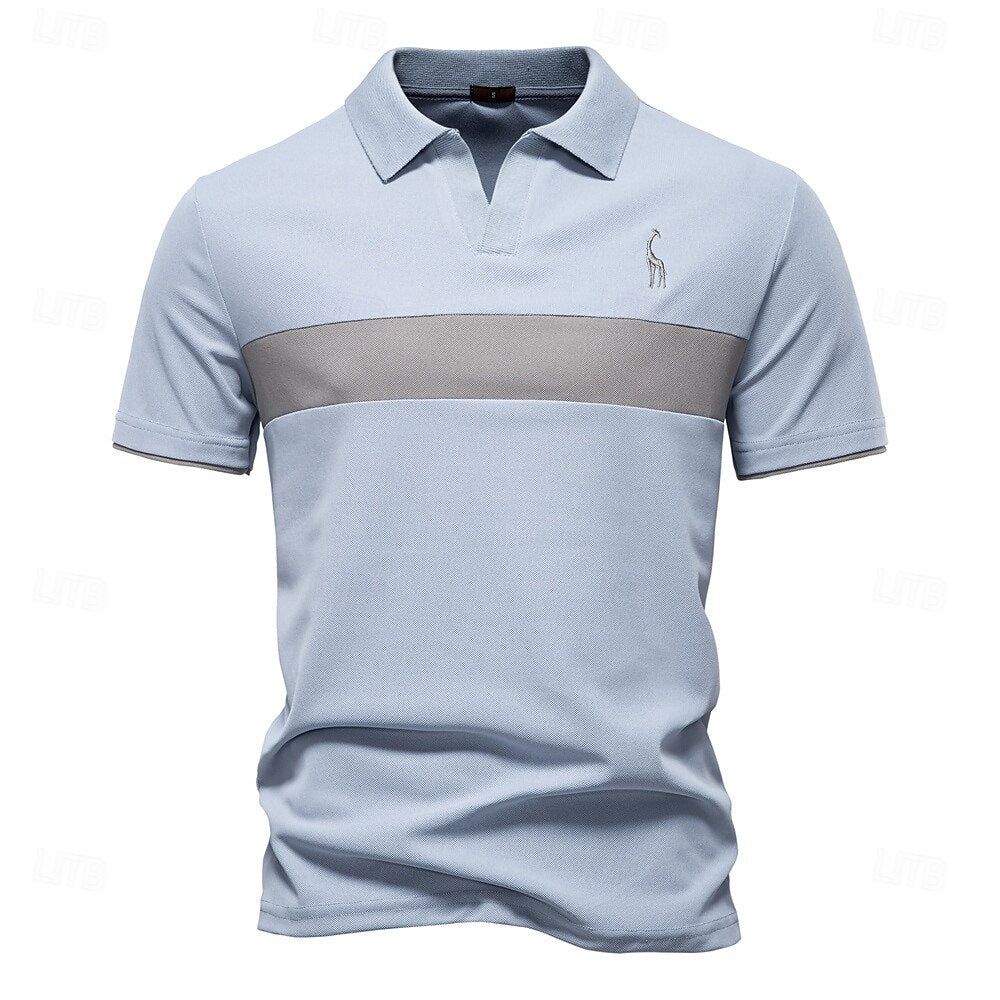 Contrast Panel Knit Polo - oukumen