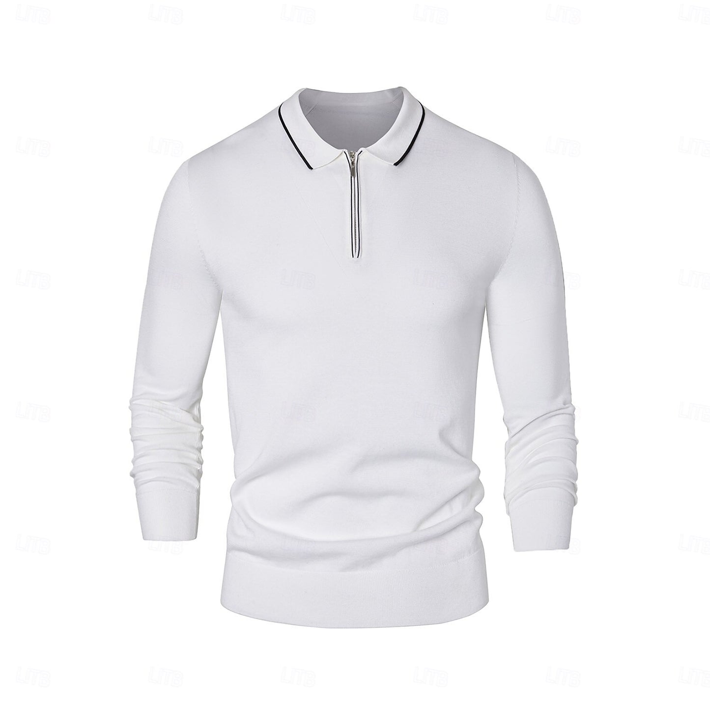 Linen-Silk Quarter Zip Pullover Sweater - oukumen