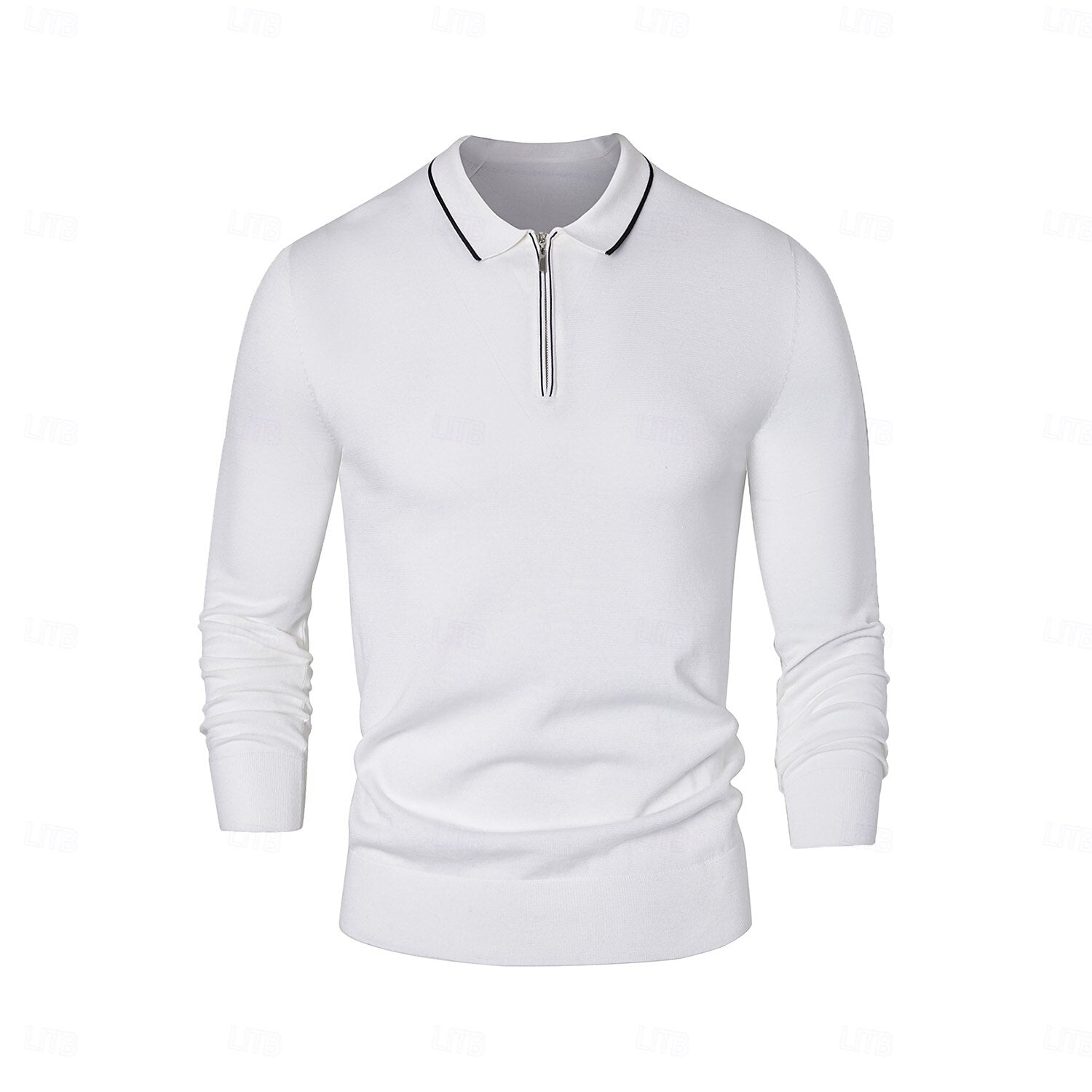 Linen-Silk Quarter Zip Pullover Sweater - oukumen