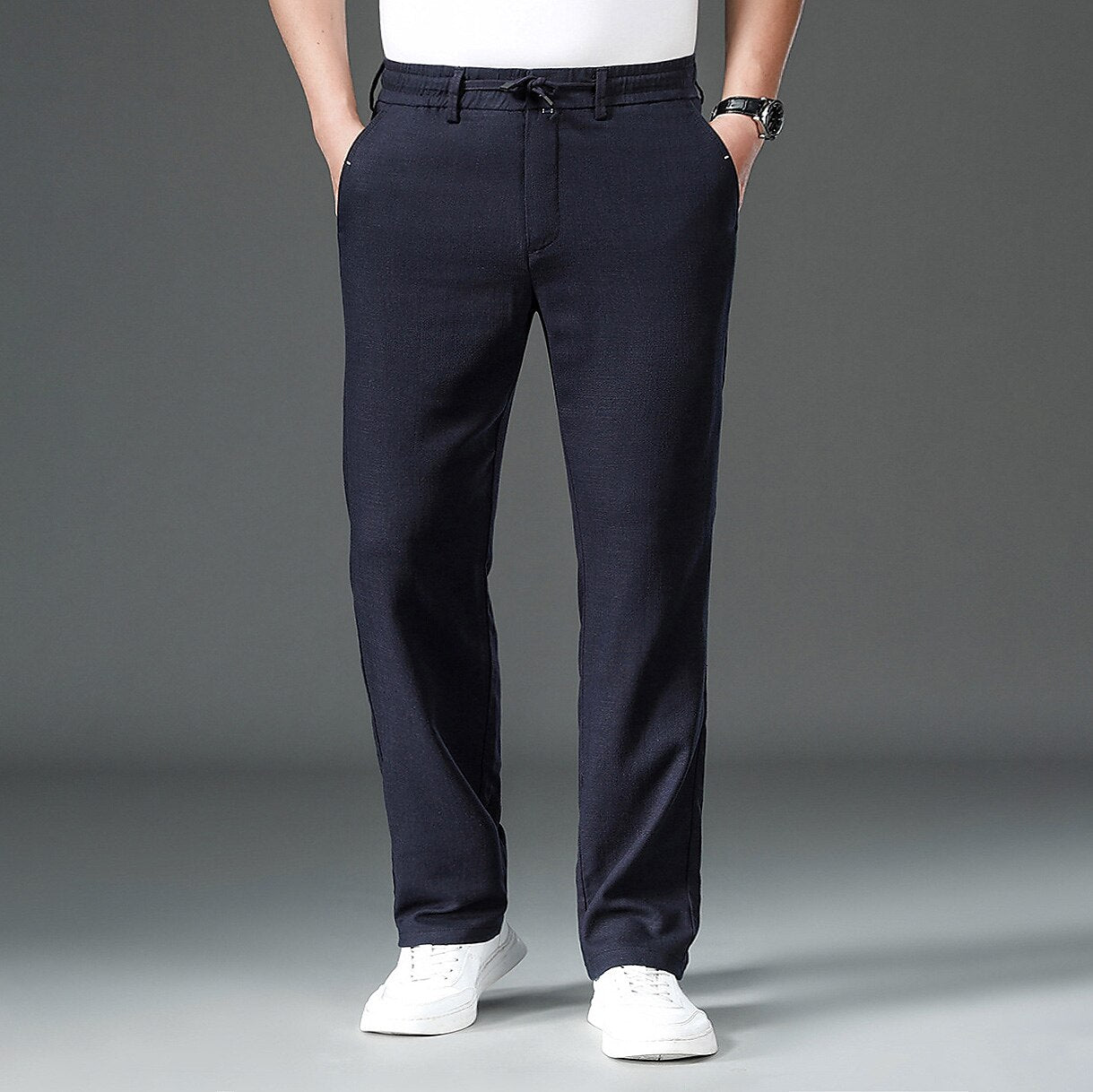 Cotton-Linen Drawstring Pants - oukumen