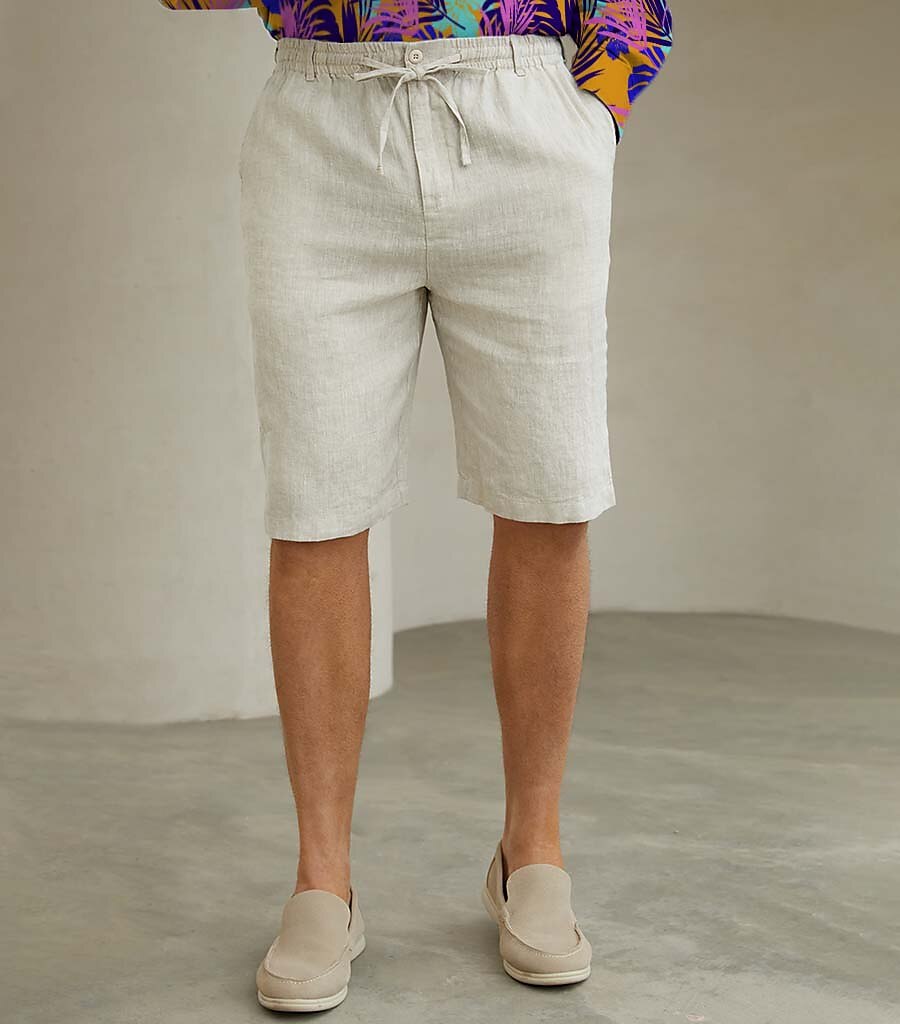 100% Linen Shorts - oukumen