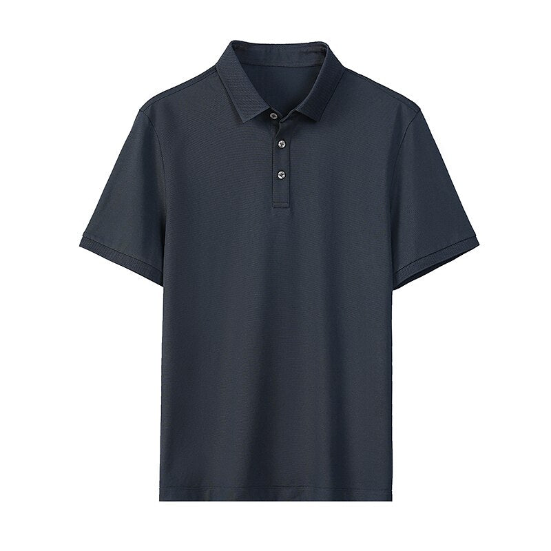 Cotton Silk Timeless Solid Color Polo - oukumen