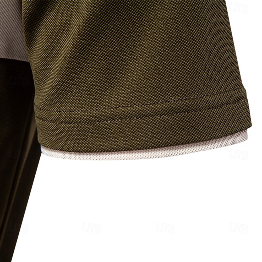 Contrast Panel Knit Polo - oukumen