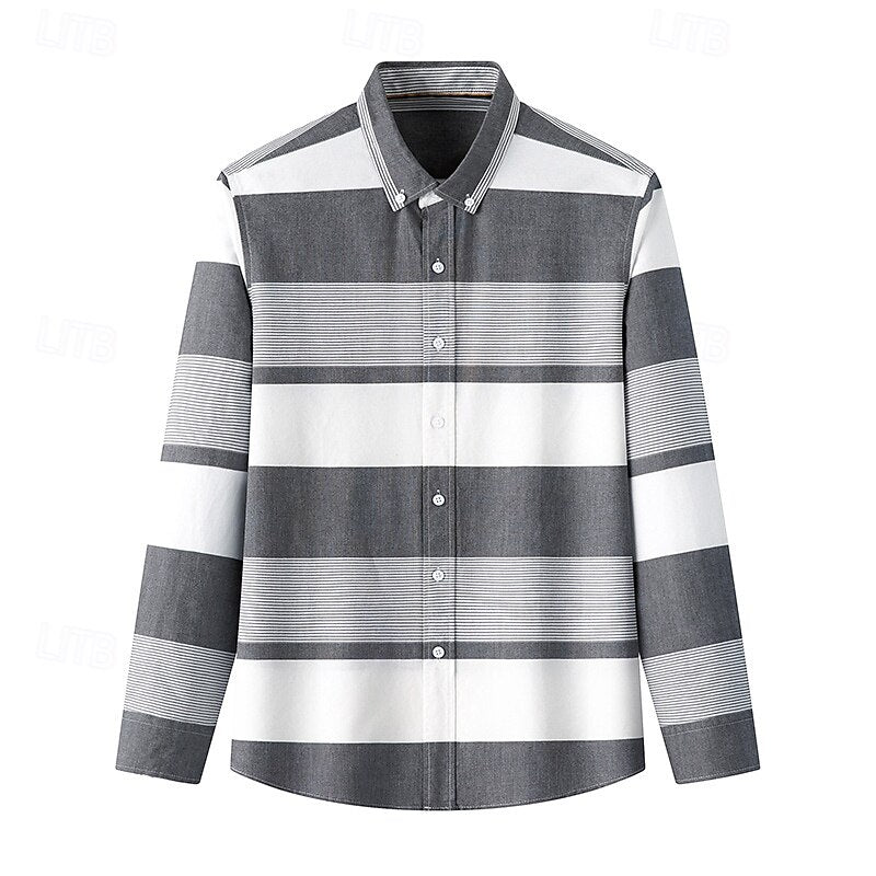 100% Cotton Versatile Color Block Oxford Shirt - oukumen
