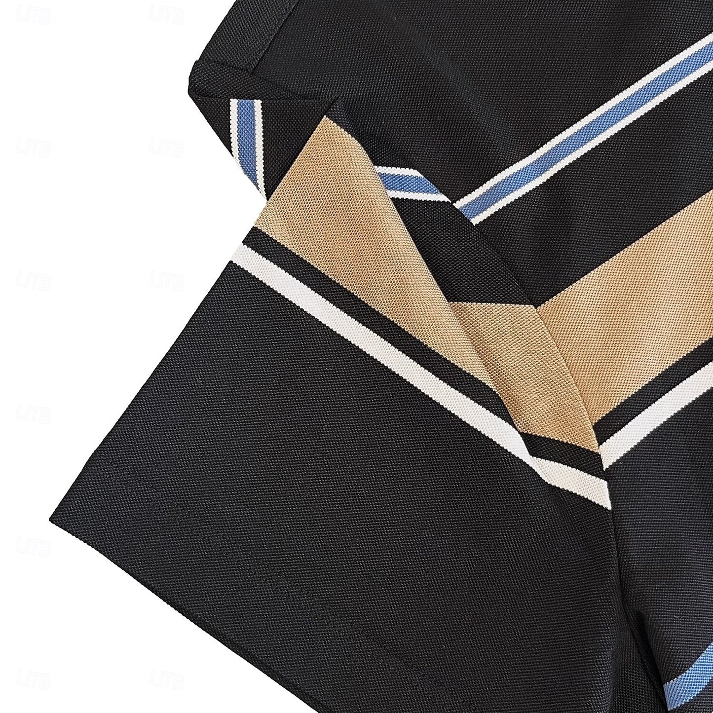 Cotton Silk Luxury-Touch Striped Short Sleeves Polo - oukumen