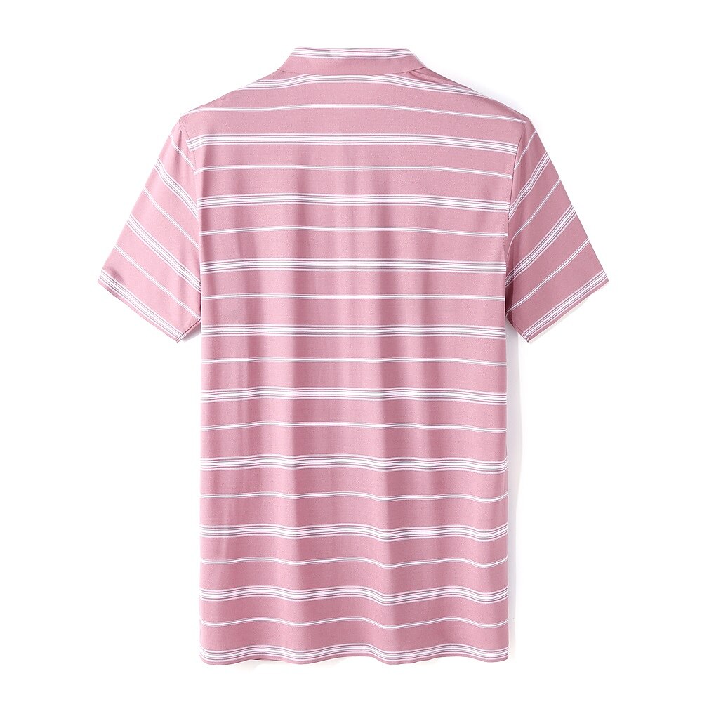 Luxury Striped Silk-Blend Polo Shirt - oukumen