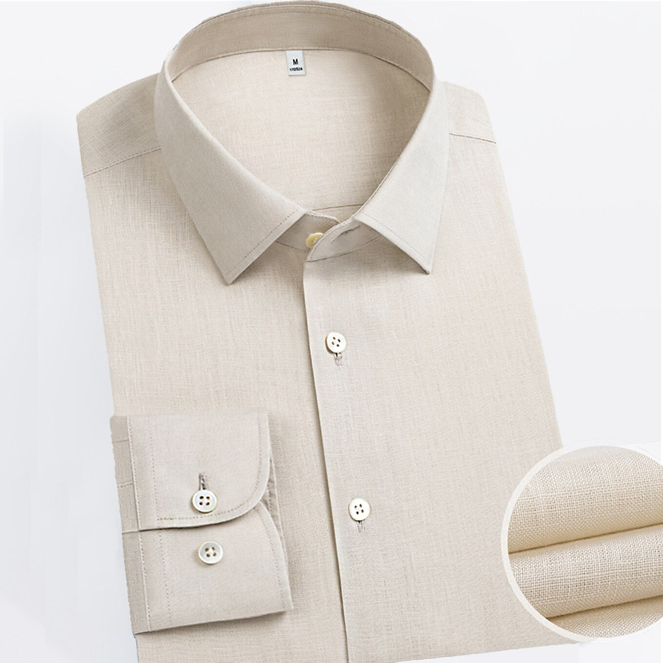100% Linen Classic Solid Shirt - oukumen