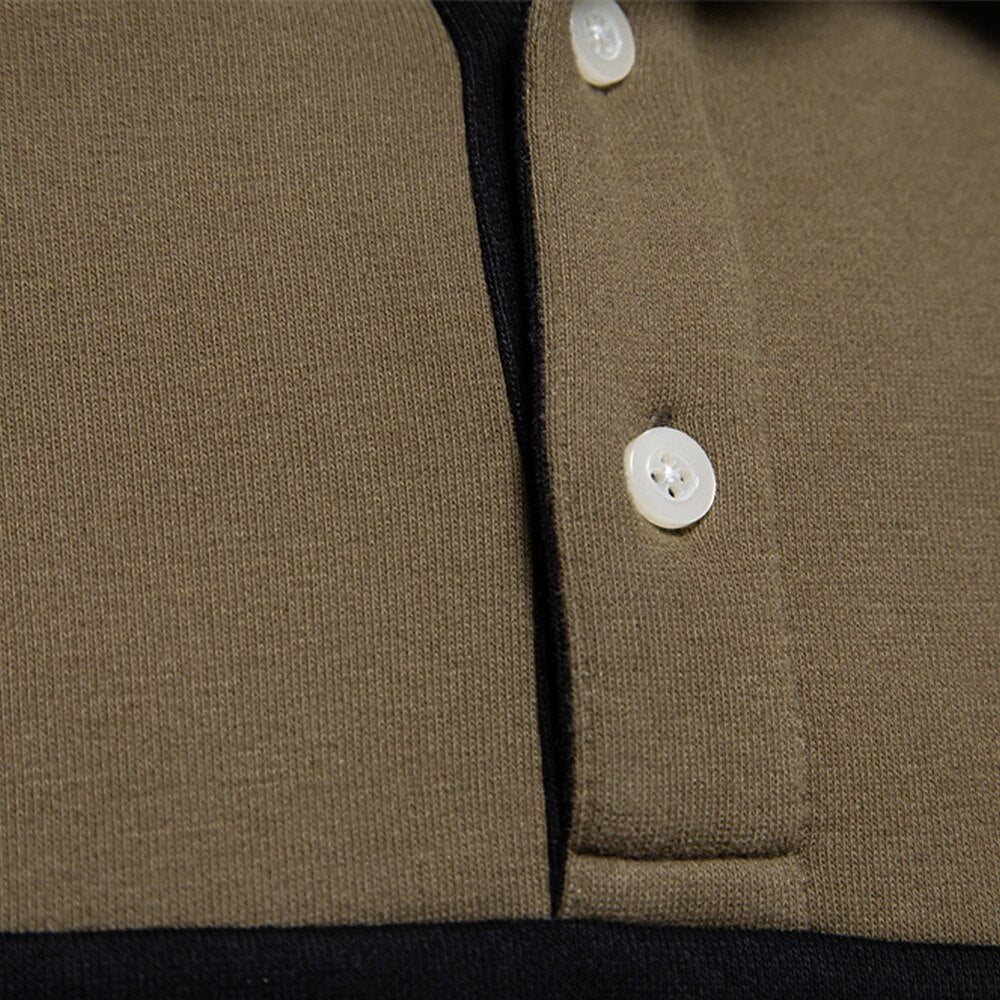 Cotton-Blend Colorblock Knit Polo Sweater - oukumen