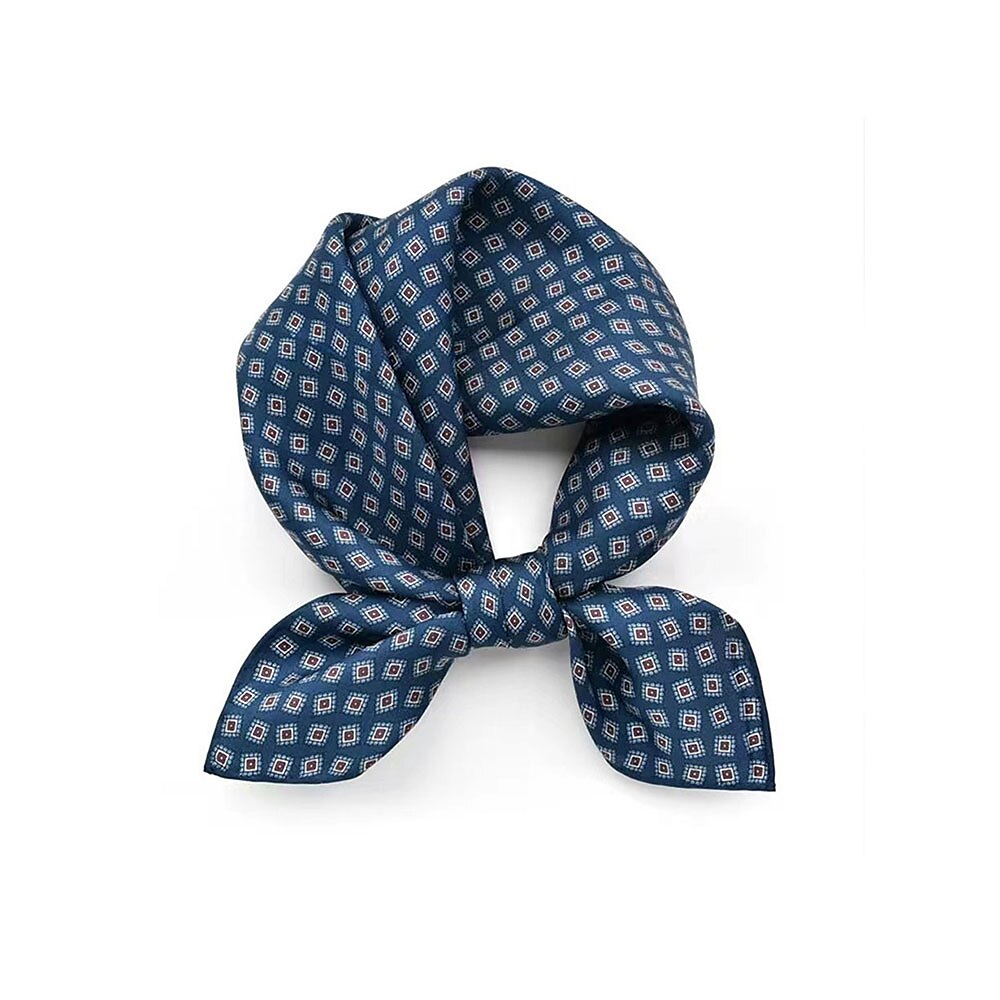 100% Silk Floral Square Scarf - oukumen