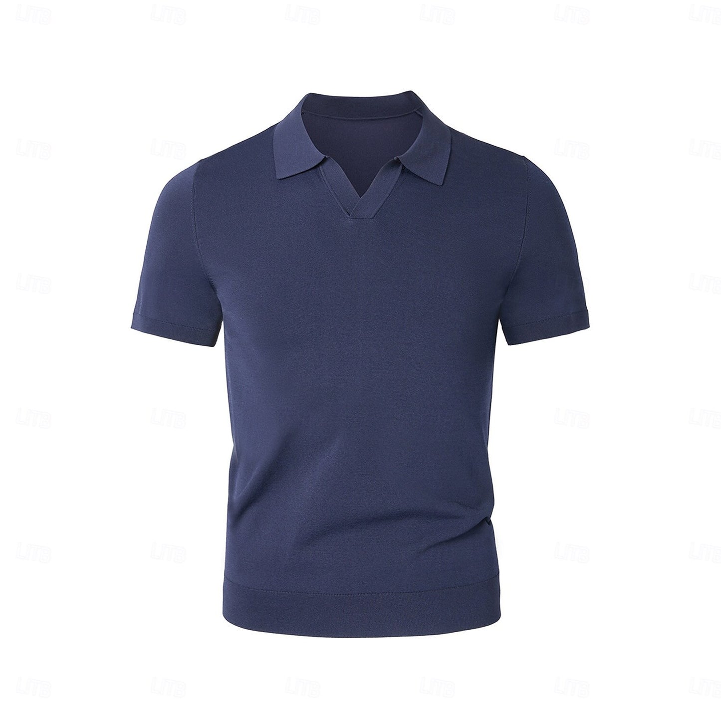 Classic Fit V Neck Polo Shirt - oukumen