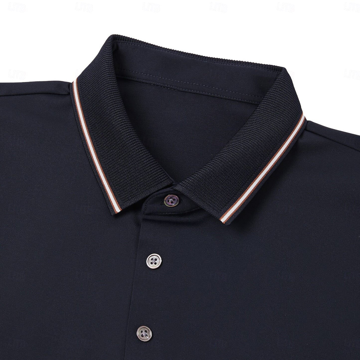 Contrast Collar and Cuff Stretch Polo - oukumen
