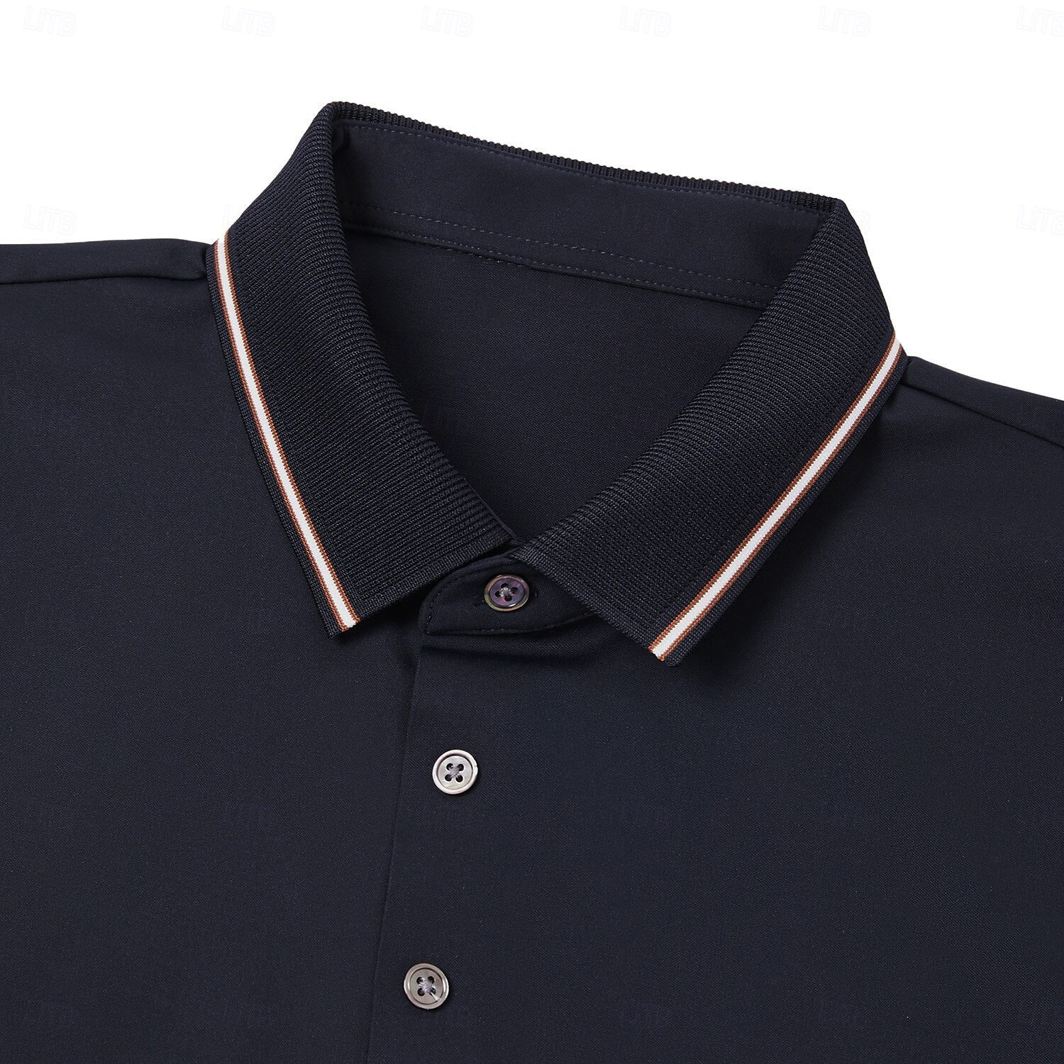 Contrast Collar and Cuff Stretch Polo - oukumen