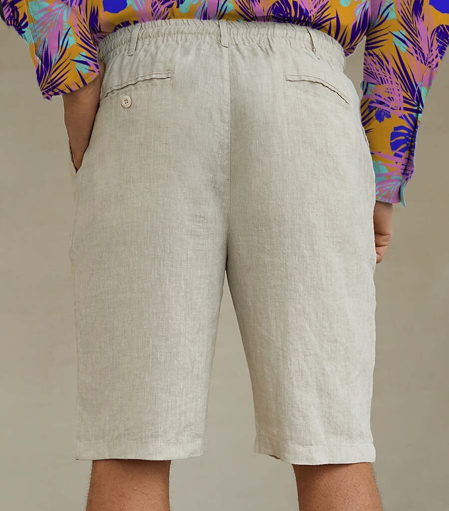 100% Linen Shorts - oukumen