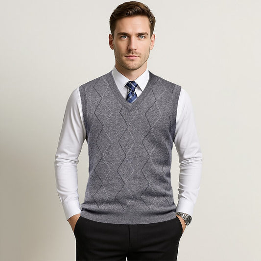 100% Wool Classic Knitwear Sweater Vest