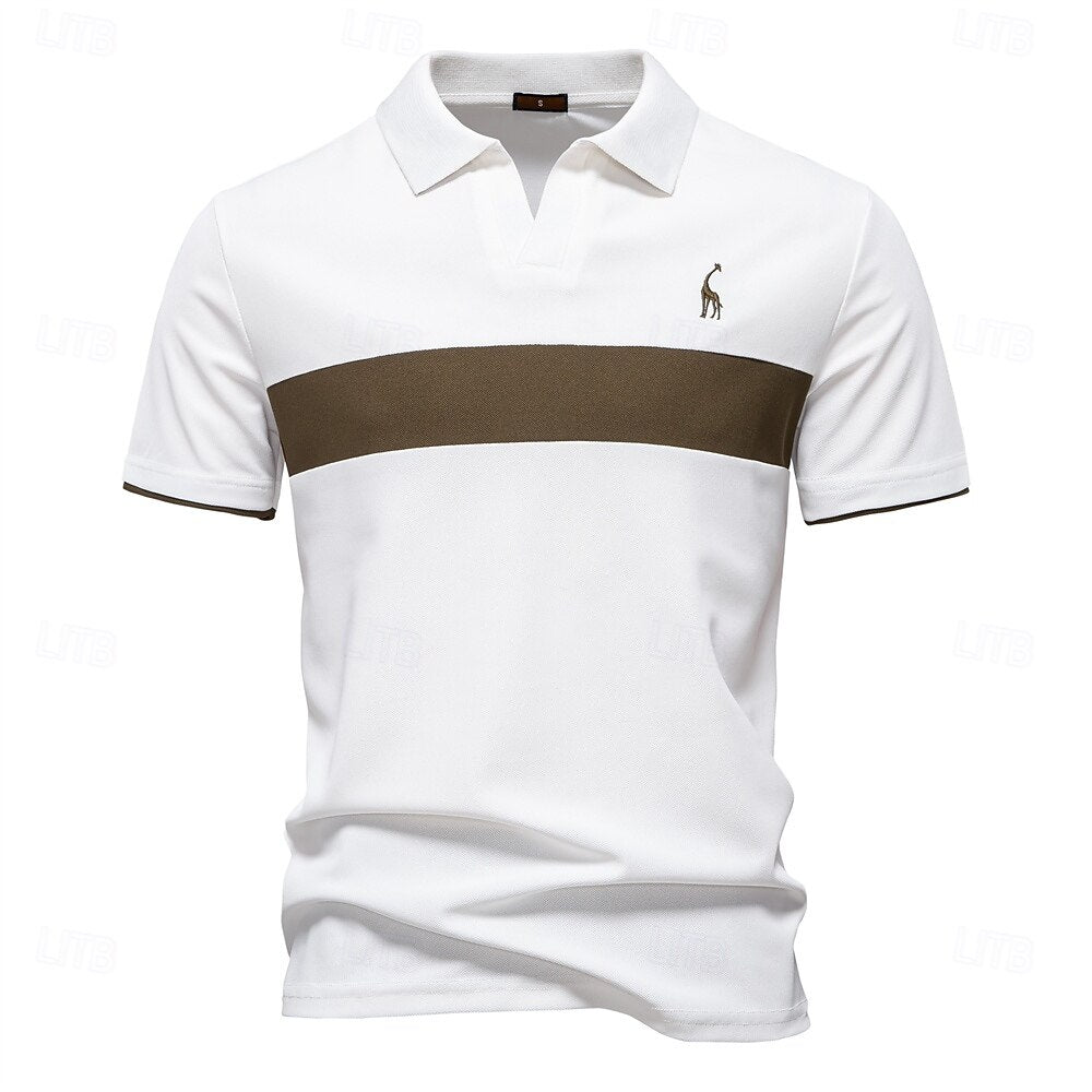 Contrast Panel Knit Polo - oukumen
