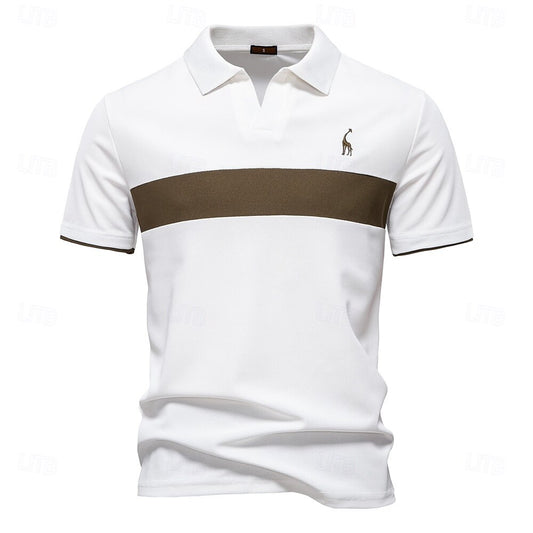 Contrast Panel Knit Polo - oukumen