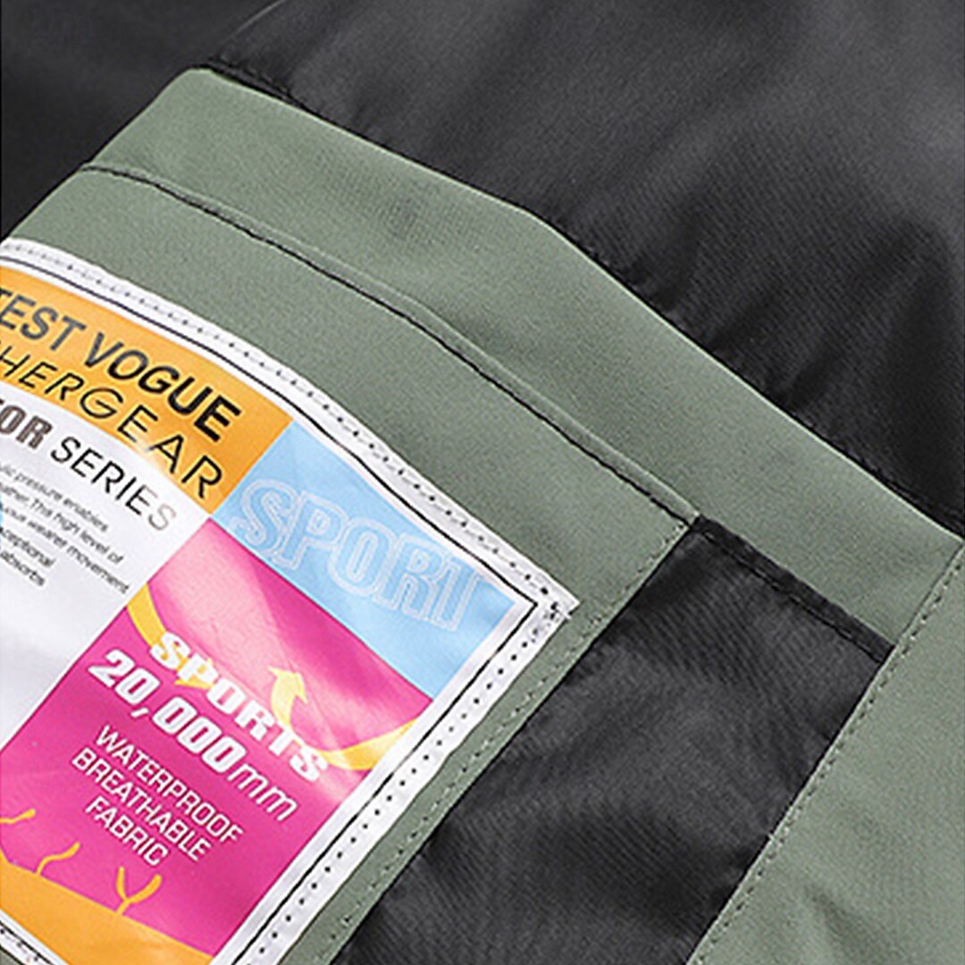 Multifunctional Windproof Zip Up Patchwork Outdoor Jacket - oukumen