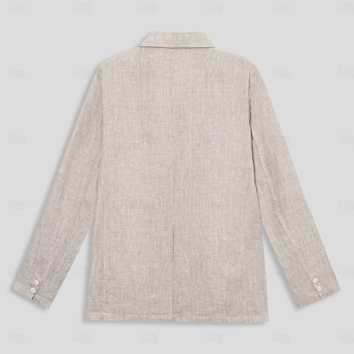100% Linen Blazer Jacket Solid Color - oukumen