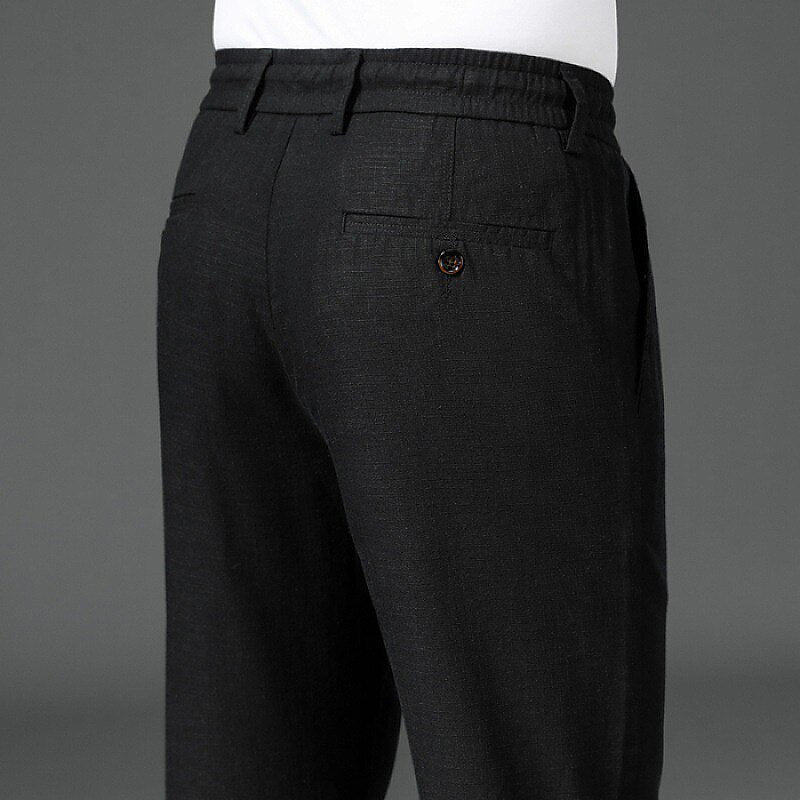 Cotton-Linen Drawstring Pants - oukumen