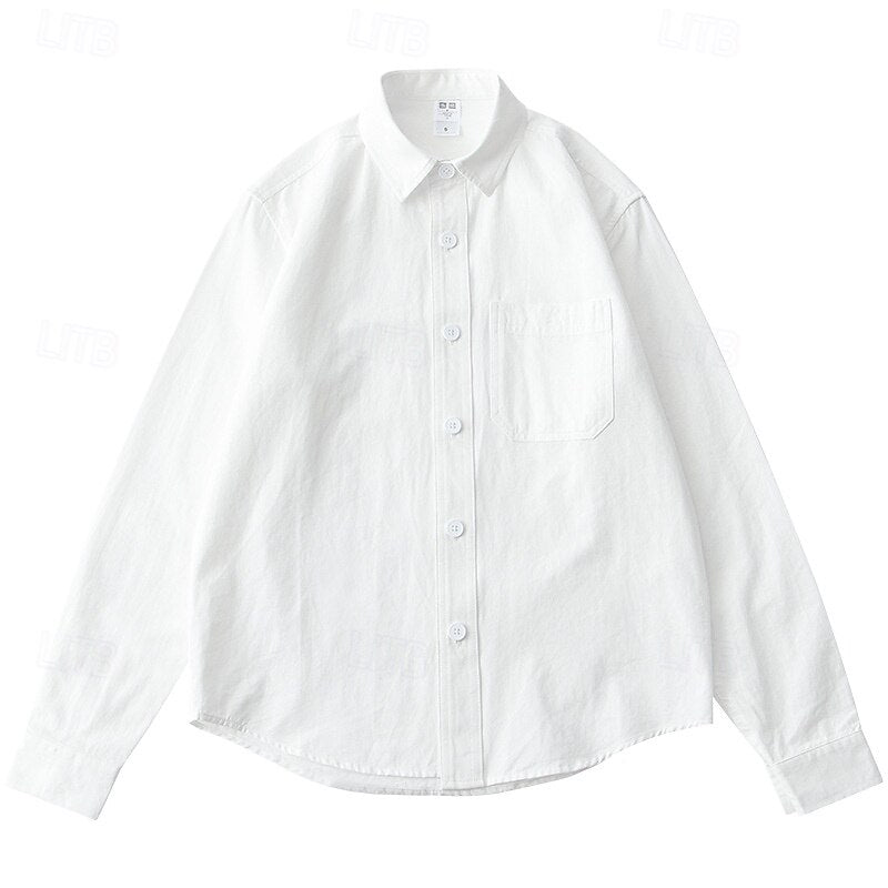 Classic Fit Rolled Collar Casual Shirt - oukumen