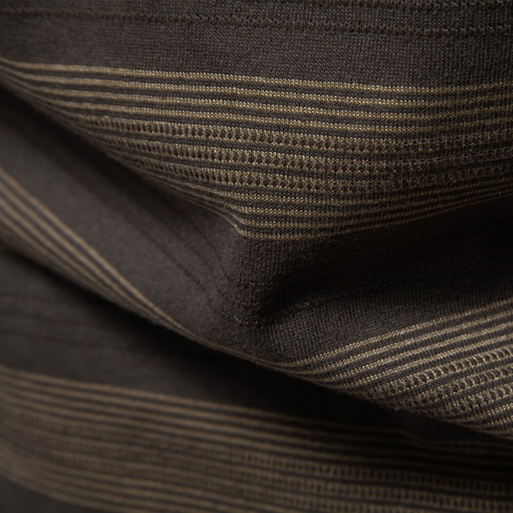 Timeless Striped Cotton-Blend Knit Polo Shirt - oukumen