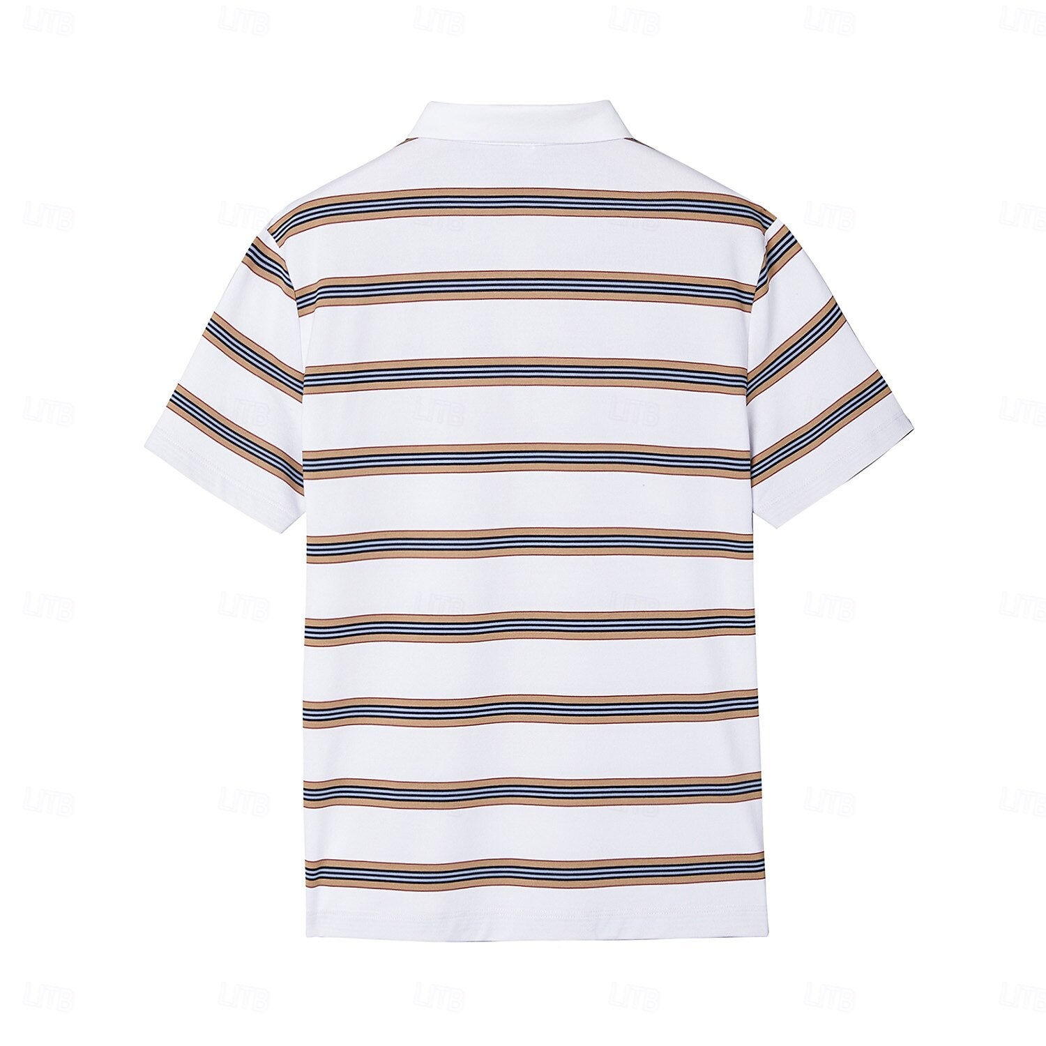 Cotton-Silk Striped Polo - oukumen