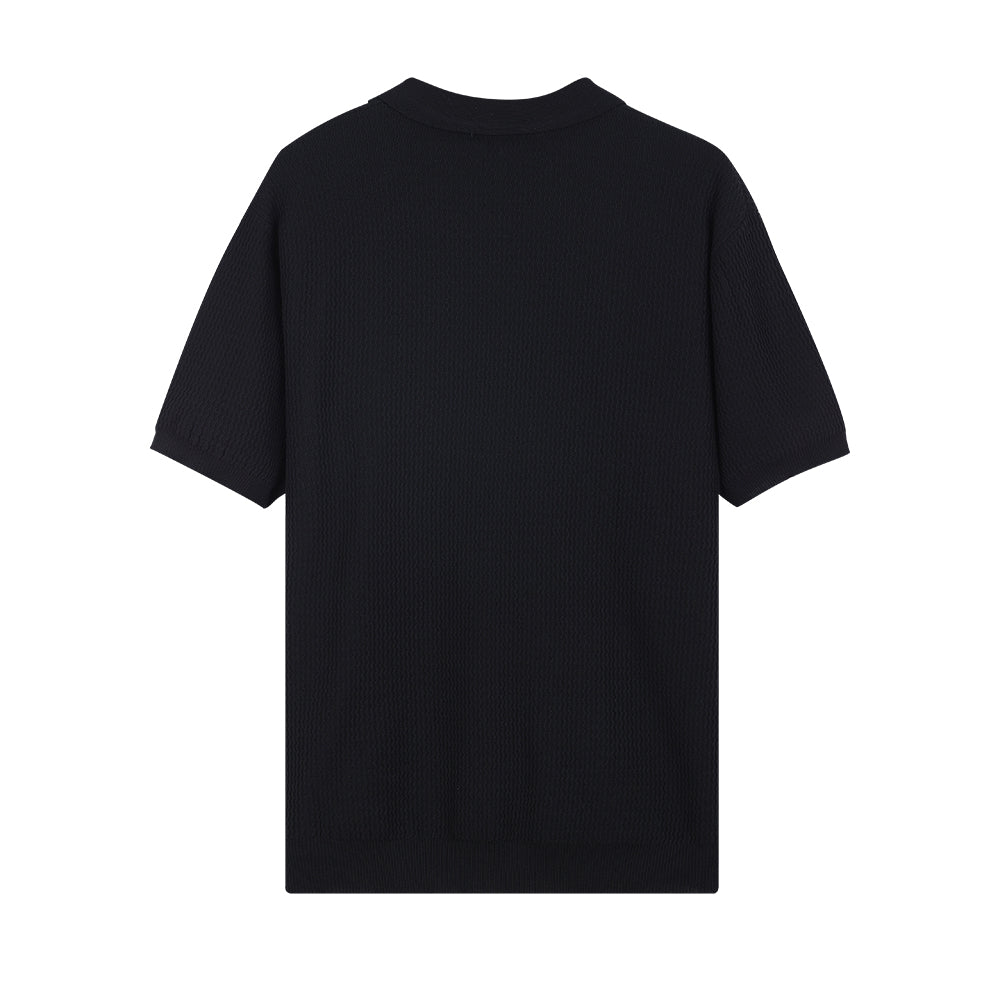 Textured Knit Polo Shirt