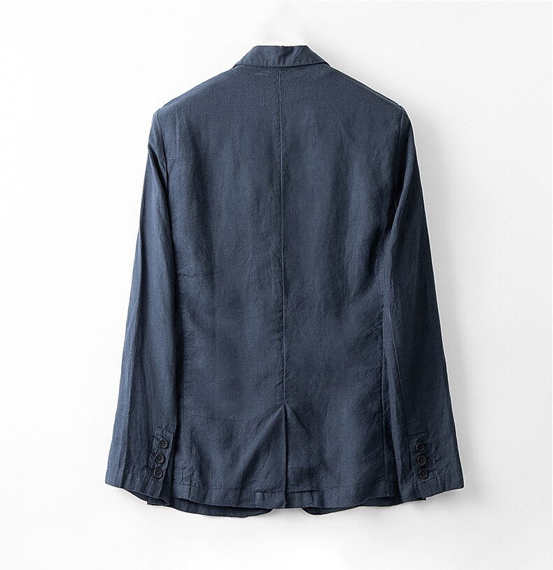 Tailored 100% Linen Blazer - oukumen