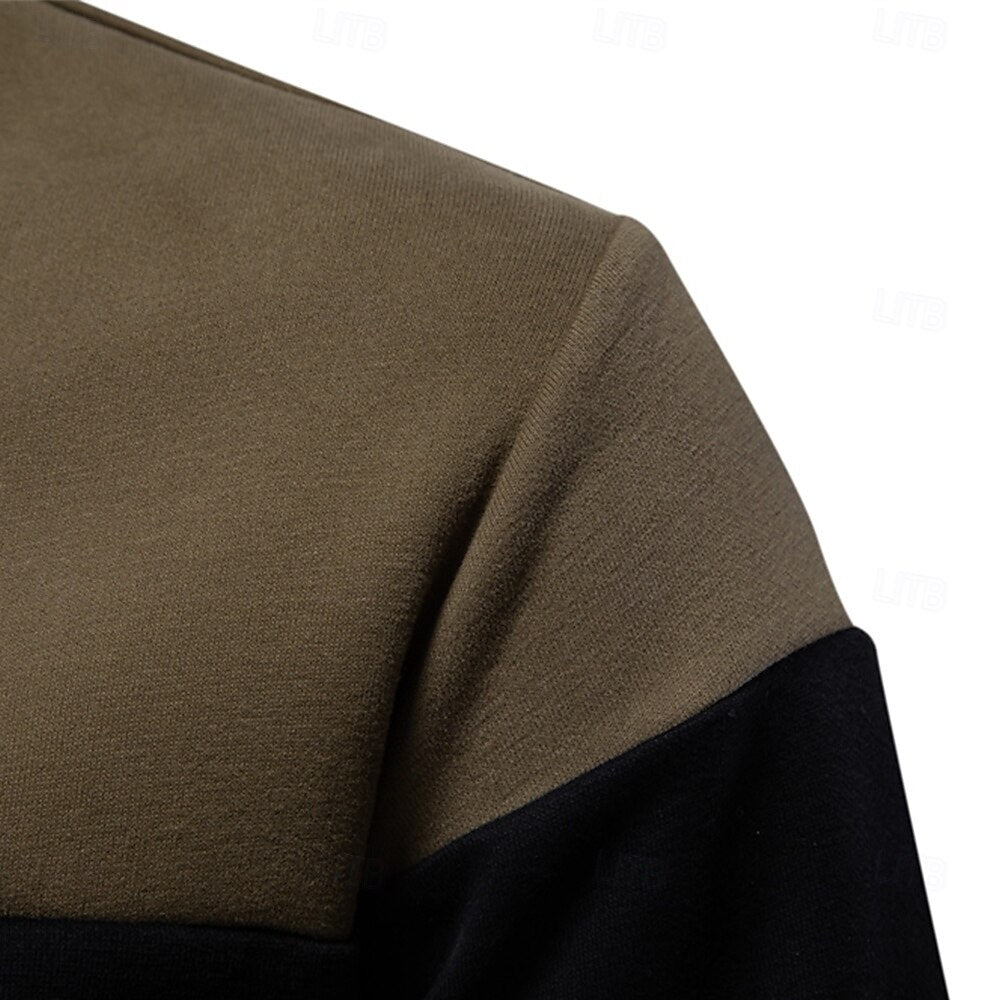 Cotton-Blend Colorblock Knit Polo Sweater - oukumen