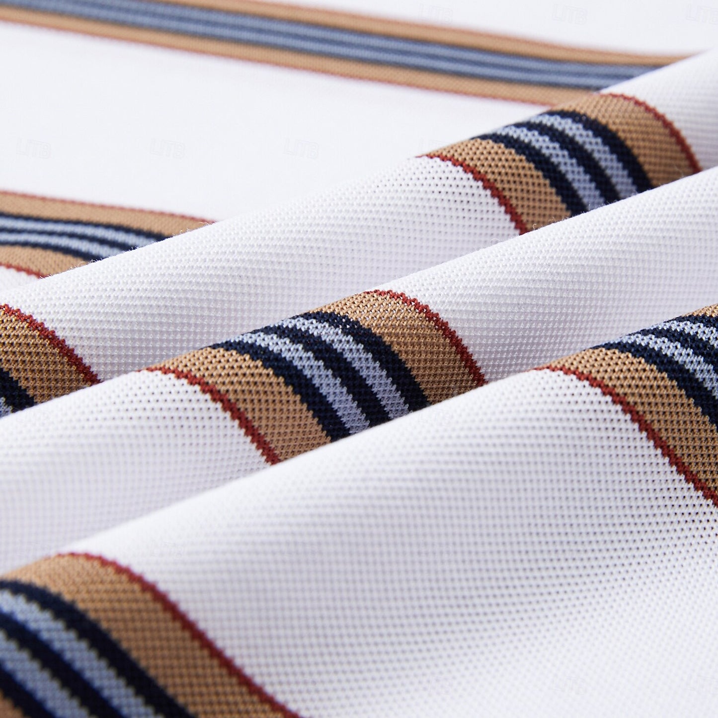Cotton-Silk Striped Polo - oukumen