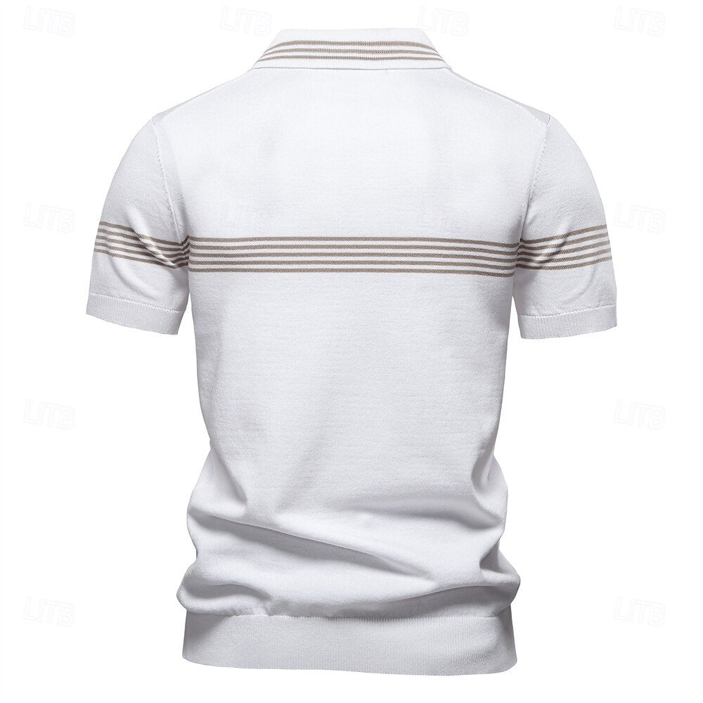 Quarter Zip Short Sleeve Polo - oukumen