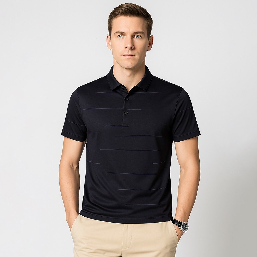 Luxury Tencel Cotton Silk Polo Shirt - oukumen