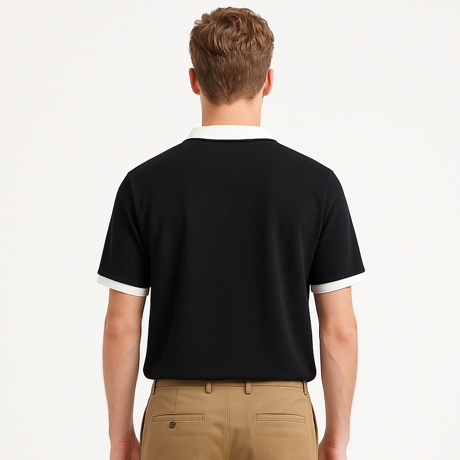 Refined Knit Zip Polo Shirt - oukumen