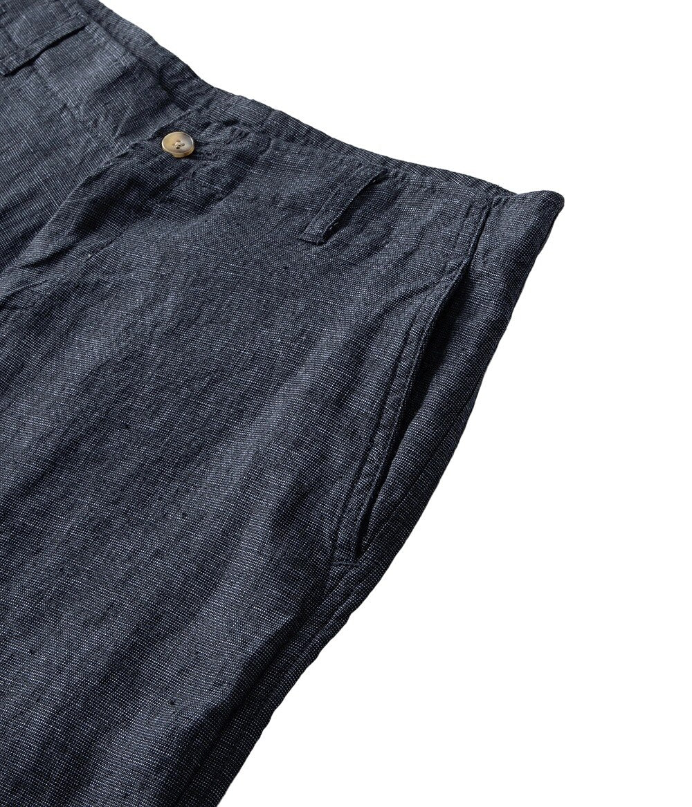 100% Linen Knee-Length Shorts - oukumen
