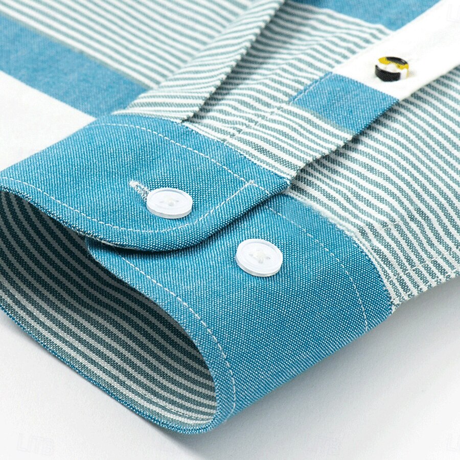 100% Cotton Versatile Color Block Oxford Shirt - oukumen