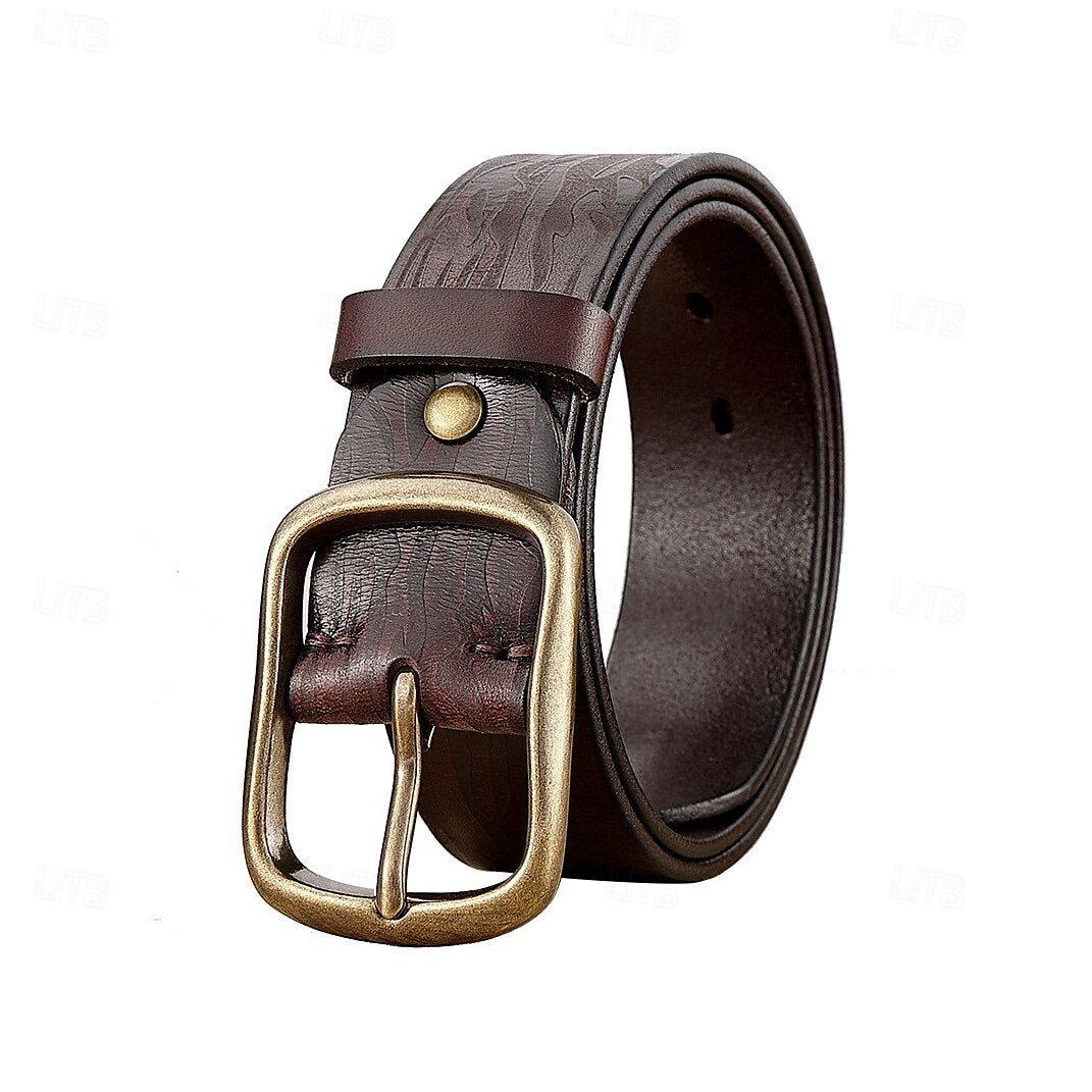 Men's Vintage Cowhide Leather Belt - oukumen