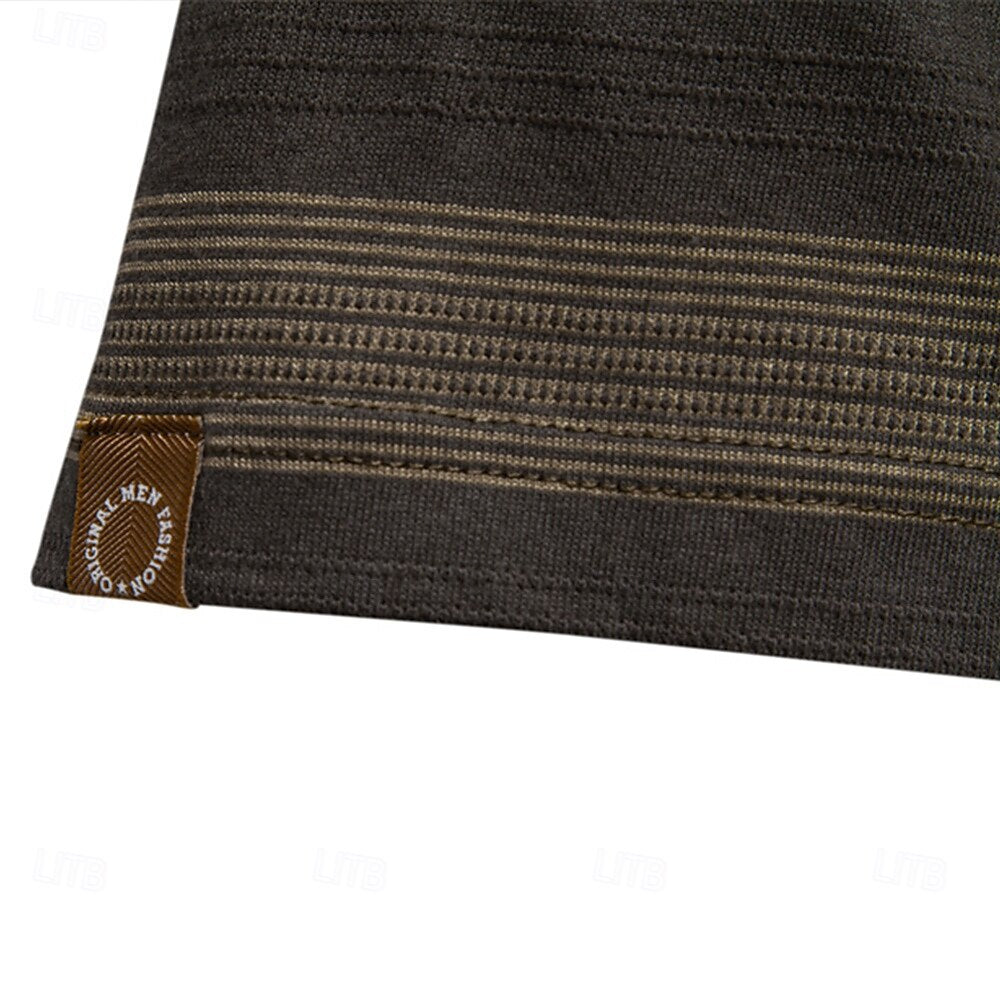 Timeless Striped Cotton-Blend Knit Polo Shirt - oukumen