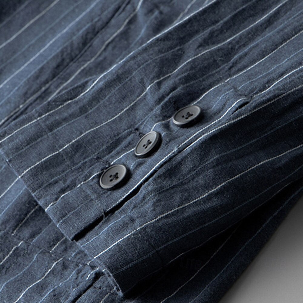 Tailored Pinstripe Blazer - oukumen