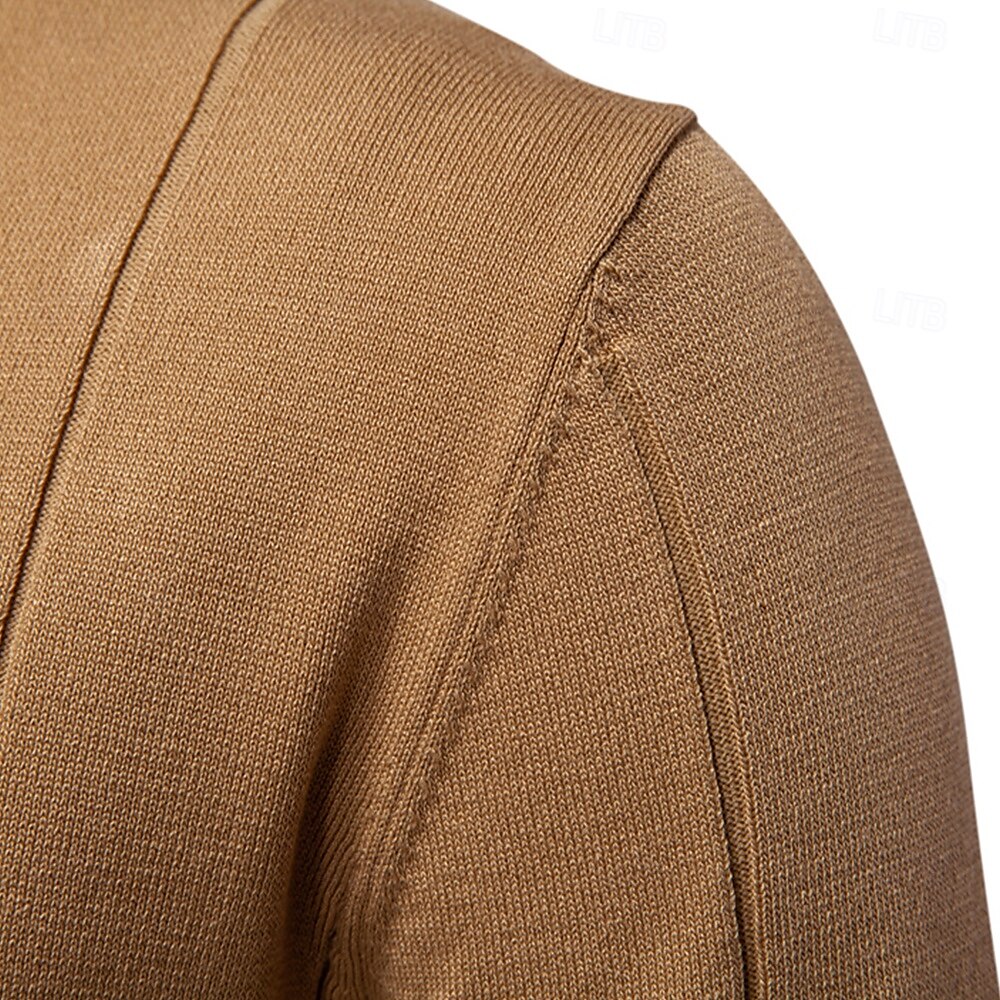 Classic Texture Knit Quarter-Zip Polo - oukumen